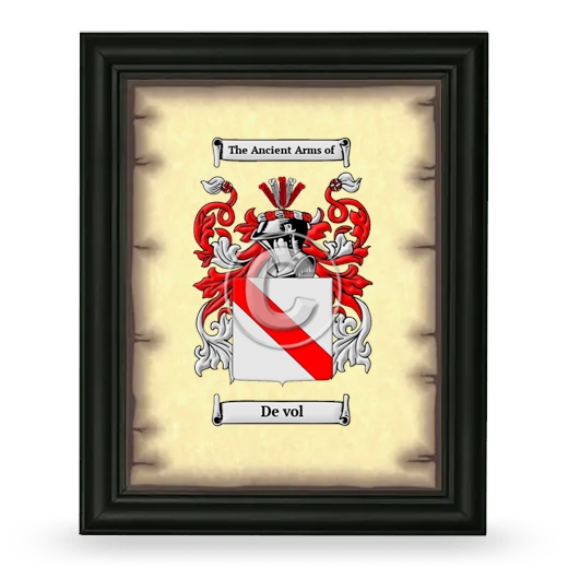 De vol Coat of Arms Framed - Black